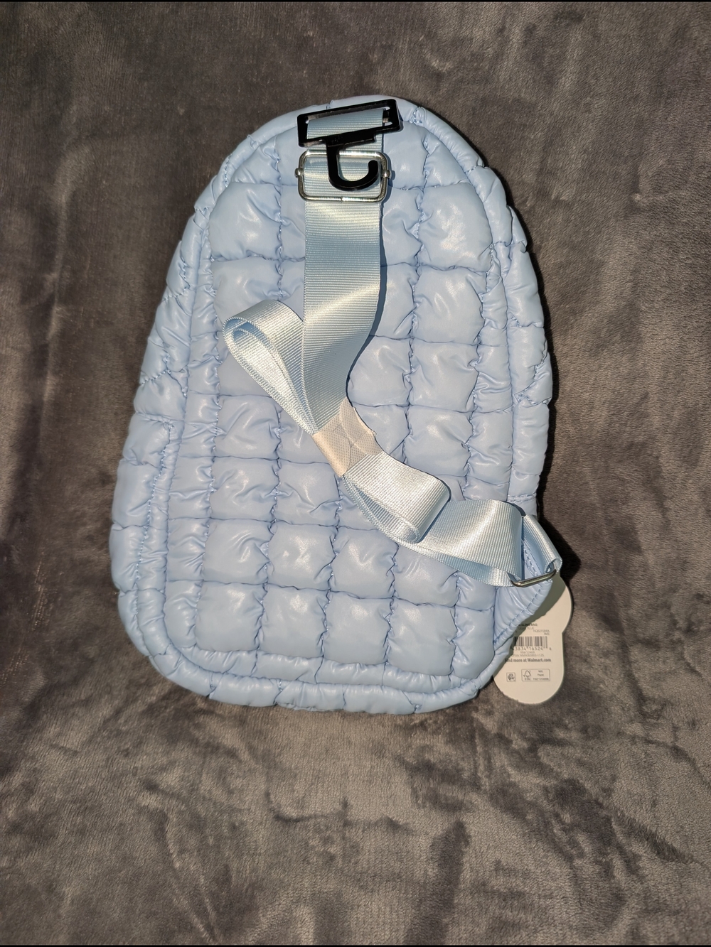 Adorable Wonder Nation Puffer Sling Bag Daisy Light Blue Hot Pink W Fun Charm - Picture 4 of 15